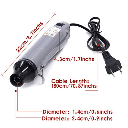 New Heat Gun,mofa Hot Air Gun Tools Shrink Gun with Stand For DIY Embossing And Drying Paint Multi-Purpose Electric Heating Nozzle 300W 110V (Pearl Silver,Black)