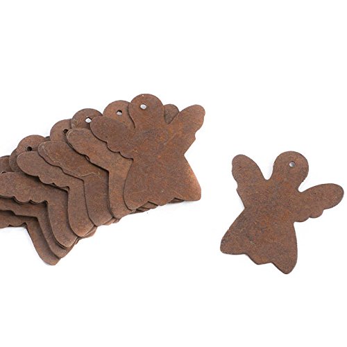 Factory Direct Craft Package of 48 Flat Back Rusty Tin Angel Cutouts