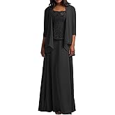 2 Pieces Mother of The Bride Dresses with Jacket Long Formal Evening Gowns for Women Mother of The Groom Dress