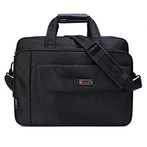 Borsa del computer portatile da 15.6 pollici Scomparti multipli Borsa da lavoro a tracolla impermeabile per tablet-Nero 1