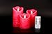 Kitch Aroma Pink Flameless Candles Battery Operated with Moving Flame Wick Flickering LED Pillar Candle for Deco and Mother's Day Gifts