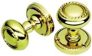 OriginalForgery Georgian Style Polished Brass Door Knobs - Sprung
