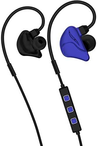 Bluetooth Headphones, Alberoo Wireless Headphones,Sweatproof, Premium Sound with Bass, Noise Cancelling, Ergonomic Design, Secure Fit, Zippered Case, 7 Hrs Playtime with Mic (Blue)