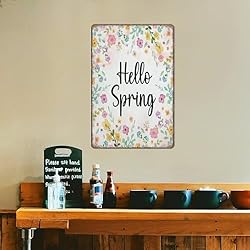 Aikeory Spring Decor,Hello Spring Sign,Spring