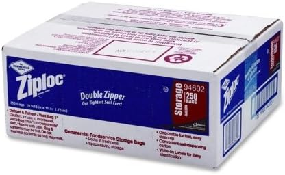 Wholesale CASE of 5 - Diversey Ziploc 1 Gallon Storage Bags-One Gallon Storage Bag, 1.75 mil, 10-1/2"x11", 250/BX, Clear