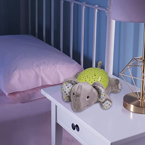 SwaddleMe® Slumber Buddies® Soother (Gray/Green Elephant) – Projector Night Light for Kids with Calming Songs and Sounds