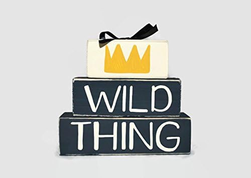 Wild Thing Crown Nursery WoodenBlock Shelf Sitter Stack