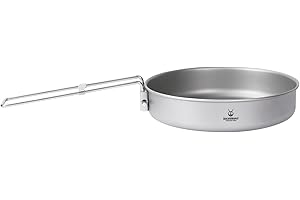 SILVERANT Camping Plate Titanium Pan Dish Plate with Handle & Mesh Bag, Large Reuseable Ultralight Dinner Plate for Camping O