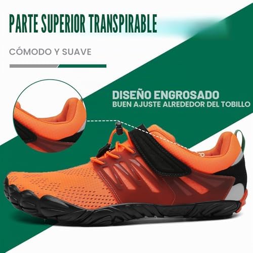 Sapatos Descalços Homens Mulheres Sapatos Minimalistas Sapatos Descalços Sapatos Minimalistas Sapatos de Trilho Para Corrida Descalça Sapatos com sola laranja Zero Drop, 44.º ano