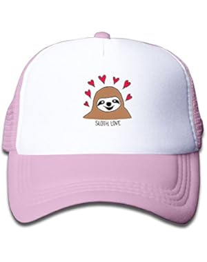 Sloth Love Heart Youth Toddler Mesh Hat Boy and Girl Baseball Trucker Caps