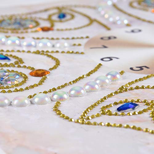 Auwer Embroidery Painting Kits,5D Special Diamond-Shaped Embroidery Wall Clock DIY Painting Diamond Cross Stitc,Mosaic Making Supplies,Multicolor,2019