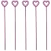 Royer 12 Inch Plastic Heart Valentine's Day Floral Picks, Card Holders, Set of 100 (Transparent Pink) - Made In USA