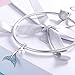 WOSTU 925 Sterling Silver Exquisite Charms Pink Love Heart Bead Charm for Bracelets The Key of Heart Charms Beads for Women (Fish Tail)