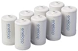 Panasonic BQ-BS1E8SA eneloop D Size Battery Adapters for Use with Ni-MH Rechargeable AA Battery Cells, 8 Pack