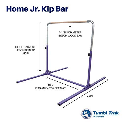 Tumbl Trak Gymnastics Adjustable Height Horizontal Training Home Jr Kip
