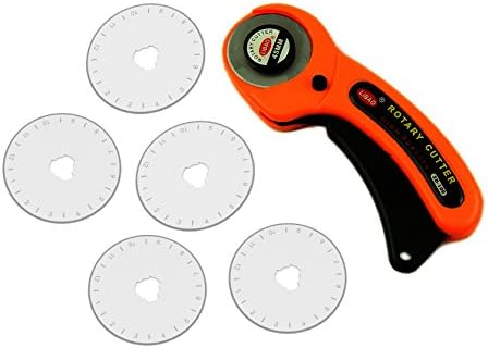 Obecome 45mm Contour Rotary Cutter with 5-Pack Blades [Orange]