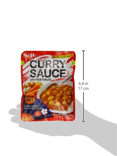 S&B CURRY SAUCE WITH VEGETABLES MEDIUM HOT,7.4 OUNCE