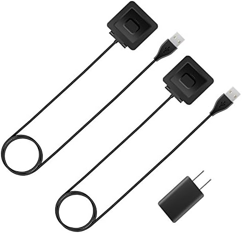 Fitbit Blaze Charger, Fitbit Blaze Charger Cable and Wall Charger Plug by VANFIT,Replacement USB Charger Cord Charging Cable for Fitbit Blaze Band Wireless Activity Bracelet ( 100cm, 2 Pack, Black)