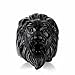COPAUL Jewelry Punk Rock Men's Stainless Steel Rings, Lion Style,Black Color,Size10