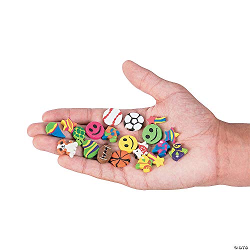 Bulk Mini Eraser Assortment 500 Pack Classroom Giveaways, Party