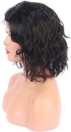 Deun Brazilian Human Hair Bob Wavy Lace Front Wig For Black Women 130% Density No Tangle No Shedding 12inch