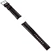 Perforated Sport D-1 Padded Leather Watch Band in Jet Black & Red Stitch 20mm