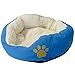 Evelots Small Round Pet Bed, One Size, Blue