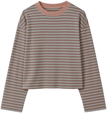Amazon.com: Y2k Womens Striped Tee Shirt Long Sleeve Crop Top Drop
