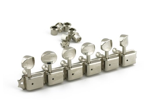 Kluson SD91MLNL 6 Oval On-Plate Guitar Tuning Machines, Nickel