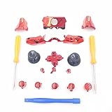 ZYJ-AWASA Replacement Bumper Triggers Chrome Red Set+ T8 Screwdriver T6 for Xbox One 3.5mm Controller Bumpe Replacement Xbox One Elite Controller Buttons Xbox One Elite Controller Full Button Set