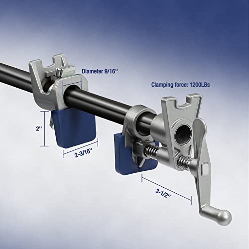 Paquete de 2 abrazaderas de tubo WORKPRO, abrazaderas de tubo ligeras de fundición a presión de aluminio para tubería negra I.D de 3/4 pulgadas, sujeción firme y estable con pies en forma de H para carpintería y metalurgia Paquete de 2 abrazaderas de tubo WORKPRO, abrazaderas de tubo ligeras de fundición a presión de aluminio para tubería negra I.D de 3/4 pulgadas, sujeción firme y estable con pies en forma de H para carpintería y metalurgia