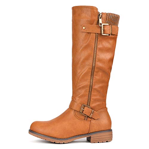 DREAM PAIRS Women's Deer Camel Knee High Boots Size 5 B(M) US