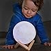 3D Moon Lamp Night Light 5.98” with Stand | Tap Sensor with 3 Color Lunar RGB Lighting Modes | Bedside Night, Rechargeable Globe 3D USB Lamp ● Cool Gift Idea ● with Hanging Strings for Ceiling