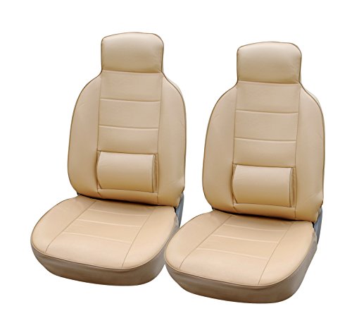 125003 Tan Leather Like Car Seat Cover With Lumbar Support