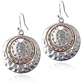 ANDPAI Handmade Unique Bohemian Tribal Hoop Spiral Earring Vintage Gold Silver Geometry Dangle Drop Earrings for Women (Silver)
