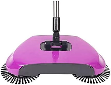 Roto Sweeper Vacuum Hard Floor Handheld Sweeping Cleaner Machine Household Automatic Hand Push Broom without Electricity (purple)