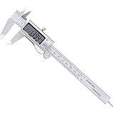 Digital Caliper 6 Inch Measuring Tool Stainless Steel Inch MM, Electronic Vernier Calipers Gauge for Woodworking Jewelry by REXBETI, Polished Silver
