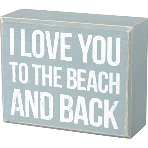 Primitives by Kathy Distressed Blue Kastenschild, Holz, Strand und Rücken, Small