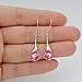 EVER FAITH 925 Sterling Silver CZ Elegant Teardrop Chandelier Hook Dangle Earrings Pink Adorned with Swarovski crystals