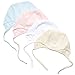 Amoureux Baby Toddler Bonnet Hats - Pilot Cap Super Soft Pure Cotton Beanie. (White, 0-3 Months)
