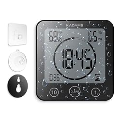 KADAMS Digital Bathroom Shower Kitchen Wall Clock