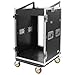 Seismic Audio - SAMRWT-16U - 16 Space Rack Case with 10 Space Slant Mixer Top and DJ Work Table - PA/DJ Pro Audio Road Case - 16U