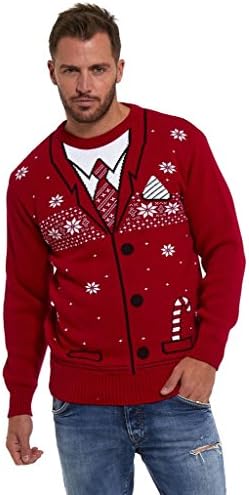 LEKEEZ Men's Novelty Sweaters Christmas Xmas Unisex Jumpers 3D Fairisle Blazer