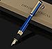 Dryden Designs Fountain Pen. Medium Nib Premium Box | 6 Ink Cartridges Included (Mysterious Blue)