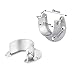 Canomo 4 Packs 1-1/4 Inches Open Hole Diameter Stainless Steel Closet Rod End Supports Closet Pole Sockets Flange Rod Holder with Screws, Silver (U-Shaped)