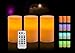 Outdoor & Indoor Flameless Candles With Timer and Remote - Real Looking Flickering LED Candles Battery Operated Set of 3 Same Size Candles Scented -12 Colors