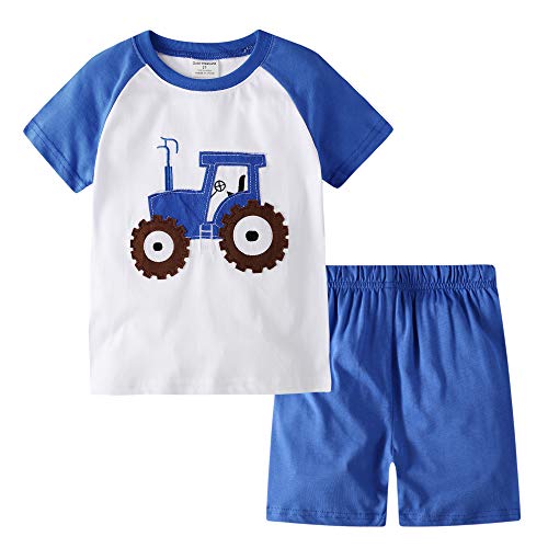 BIBNice Toddler Boys Outfits Summer Clothes Set Playwear Tractor Size 7 - Thumbnail 7