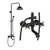 Rozin Oil Rubbed Bronze Bathroom Shower Faucet Set Wall Mount Mixer Tap with Hand Shower Spray