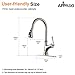APPASO Pull Down Kitchen Faucet with Sprayer, Single Handle High Arc Single Hole Pull Out Kitchen Sink Faucets with Deck Plate, Stainless Steel Brushed Nickel