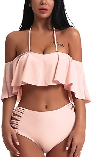 OGNEE Two Piece Swimsuit Bathing Suit Women Swimwear Off Shoulder Bikini